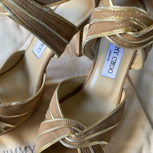 Jimmy Choo Suede Nude platform heels - Picture 6 of 11